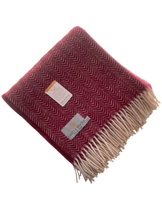 Beet & Cream Wool Throw