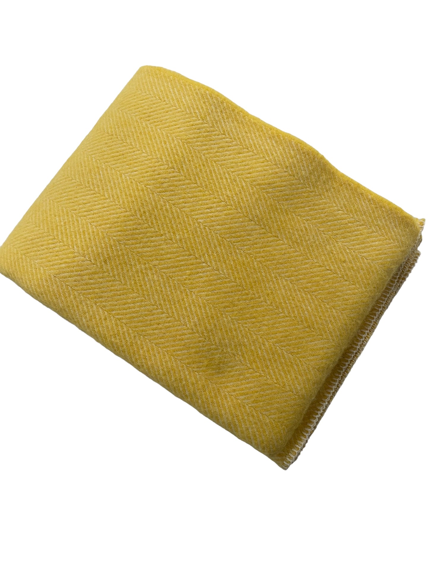 Dandelion Yellow Herringbone Wool Throw