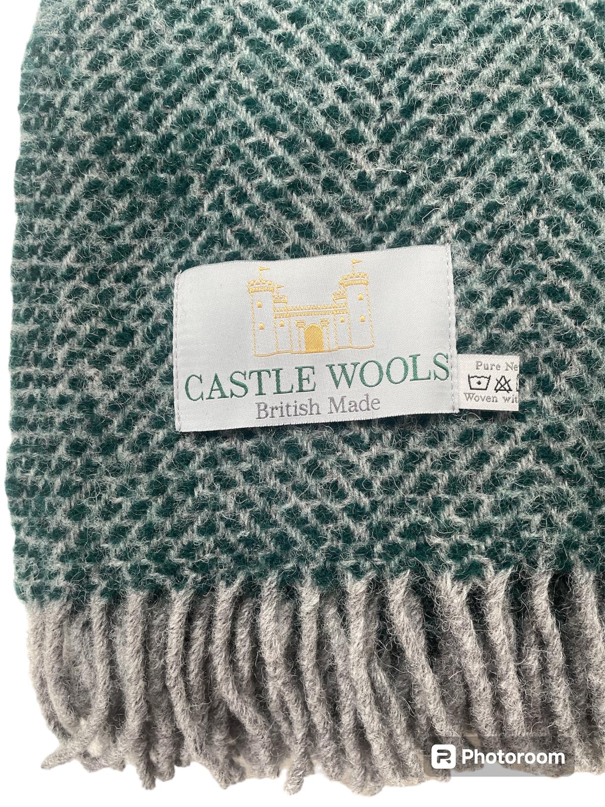 Emerald and Grey Throw