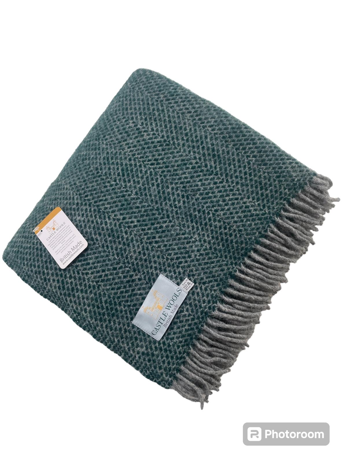 Emerald and Grey Throw