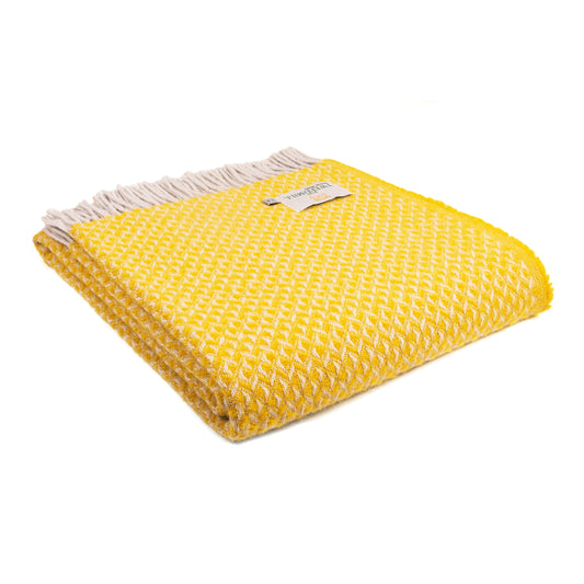 Yellow & White Wool Throw