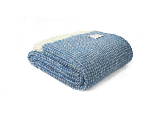 Royal Blue Waffle Wool Throw